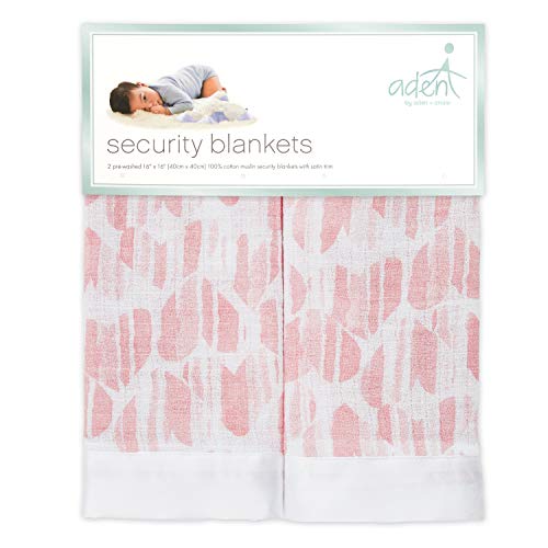 Image of aden + anais Essentials Classic Security Blankets, Super Soft 100% Cotton Muslin Lovie, 2 Pack, Briar Rose