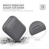 AhaStyle AirPods Case Cover Silicone [Front LED Visible & Supports Wireless Charging] Compatible with Apple Airpods 2&1(2019) (Dark Gray & Without Carabiner) - Image 5