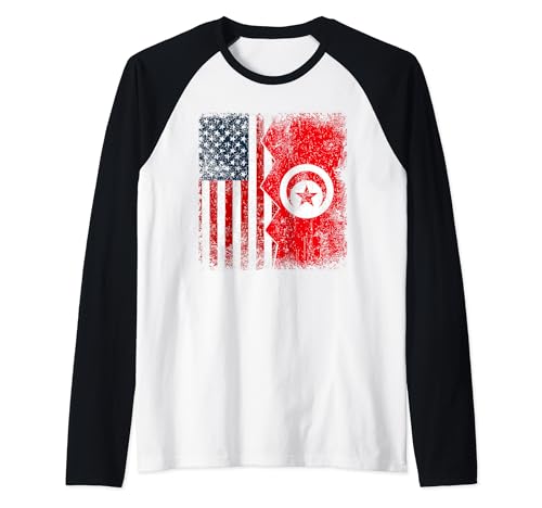 Tunisian Roots | Bandera Media Americana | Banderas de América Túnez Camiseta Manga Raglan