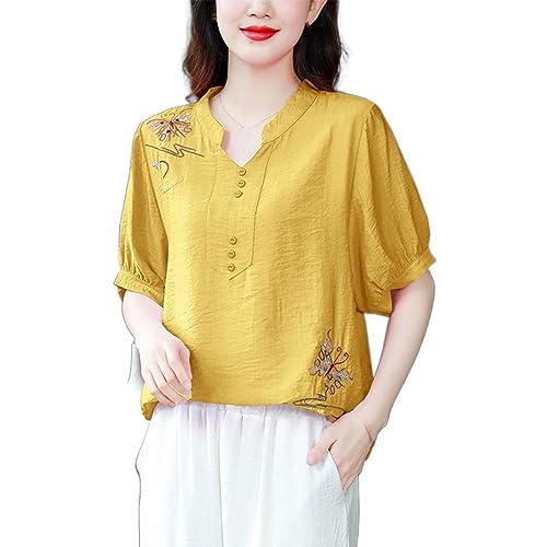 Chemise brodée coton contre la chaleur : restez fraîche dans ce haut ample surdimensionné