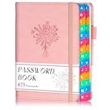 hi!SCI Password Keeper Book with Colorful Alphabetical Tabs, Small Pocket Password Logbook for Seniors, 4.7 x 6.2