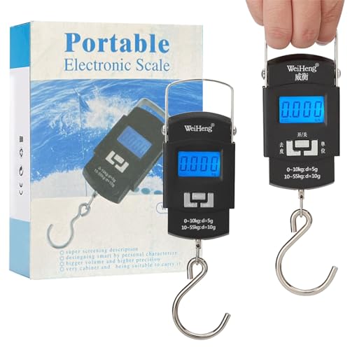Báscula de Pesca Digital con Gancho,Balanza de Pescado,Báscula de Equipaje Digital,Báscula de Equipaje Digital con Gancho,Adecuado para equipaje,Pesca,Cocina,Con pantalla LCD(Sin batería)