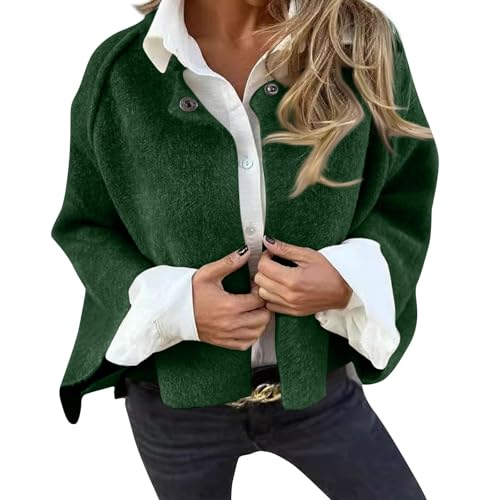 Wool Blend Coat Women Fuzzy Fleece Jackets Fashion Button Down Crop Jacket Casual Open Front Cardigan Outerwear Coats2