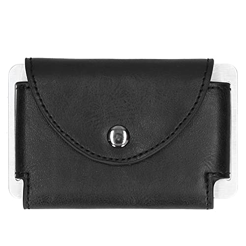 DIRBAK Porta carte Porta biglietti da visita in pelle PU con blocco RFID Porta carte di credito Custodia sottile e compatta per uomo Donna Uso professionale in ufficio Nero 10 x 6,7 x