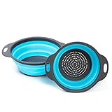 HULLR 2 Piece Collapsible Colander Strainer Set - 8