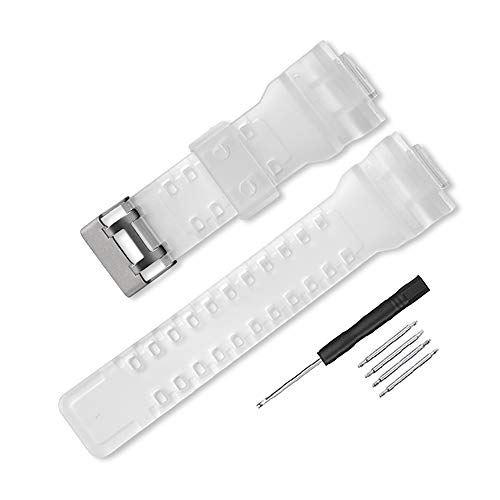 16mm Natural Resin Replacement Watch Band Strap for casio Mens G-Shock GA100 GA110 GA120 GA100C GD100 GD120 (Transparent) -  Yiran1672