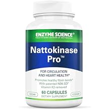 Enzyme Science Nattokinase Pro with NSK-SD - Organic Supplement - Best enzymes for Cardiovascular and Circulatory Support - Vegan and Kosher - 60 Capsules