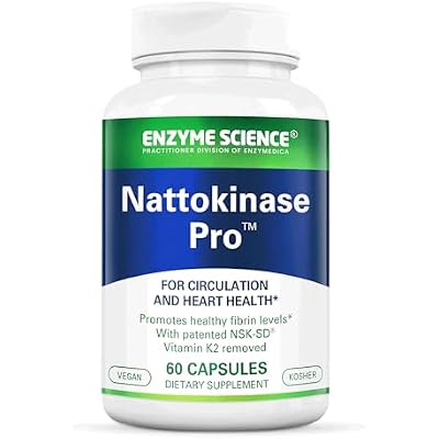 Enzyme Science Nattokinase Pro with NSK-SD - Organic Supplement - Best enzymes for Cardiovascular and Circulatory Support - Vegan and Kosher - 60 Capsules