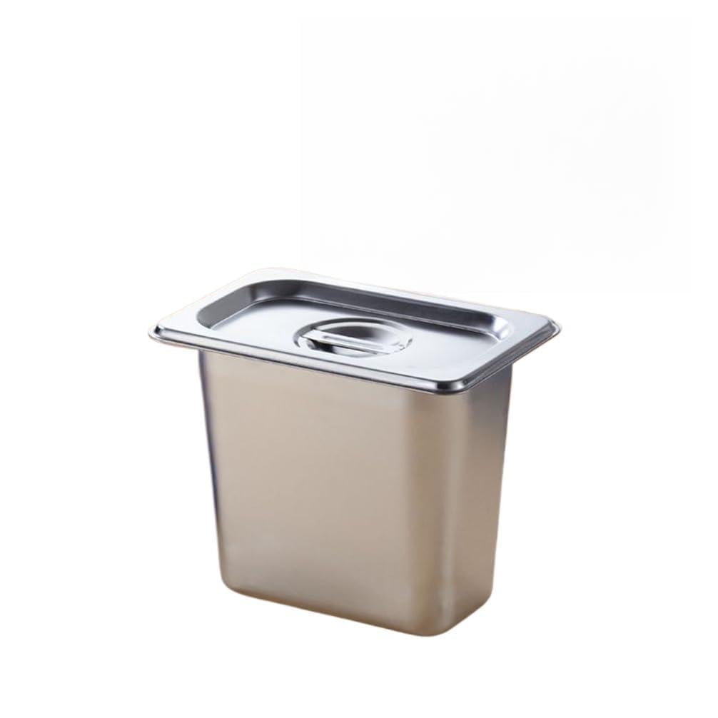 Edelstahl Beilagenbehälter Für Gastro Et Küche,Pizza Zutatenbehälter Mit Deckel,Gastro Behälter Zutatenbehälter,1/9（17.5 * 11cm）,15cm