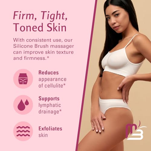 Cellulite Massager Brush, Anti-Cellulite Silicone Body Scrubber for Skin Smoothing, Toning, and Firming, Handheld Exfoliator for Scalp and Muscles by M3 Naturals