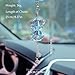 YOYLMAL Bling Diamond Car Hanging Accessories for Women, Cute Crystal Bear Car Rear View Mirror Charms Pendant Lucky Hanging Ornament Car Interior Decorations (Blue)