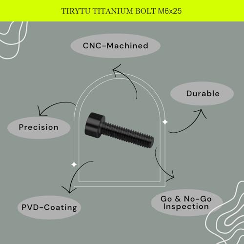 Image of M6x25 Titanium Bolts Hex Socket Cap Screw, Black, 4PC