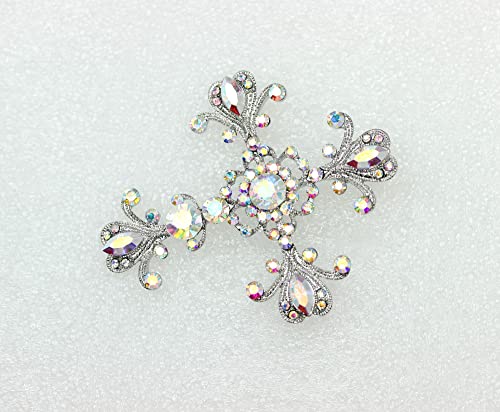 Image of Faship Gorgeous Rhinestone Crystal Cross Crucifix Pin Brooch
