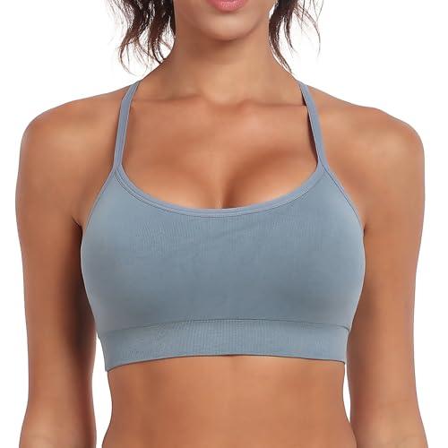 OBICUM Women's Y-Back Sports Bra - Light Support Yoga Bra Removable Padded Spaghetti Straps for Low-Impact Workouts2