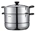 wok Steamer 304 en acier inoxydable double soupe de soupe à soupe 28 cm Vapeur à induction Cuisinière à gaz Pot multifonctions