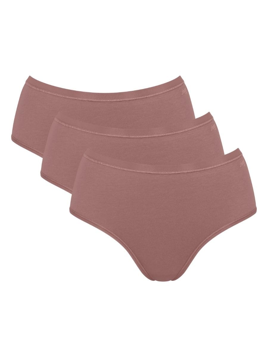 Sloggi Women's Marron Cotton Briefs Go Daily Midi (X3) - Image 2