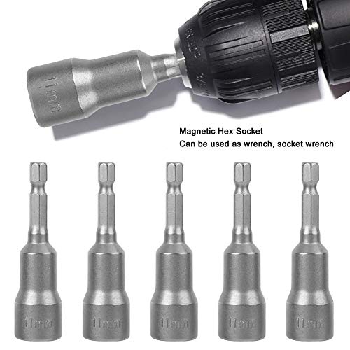 Chave de soquete hexagonal magnética de 5 peças, conjunto de chave de porca pronta para impacto métr