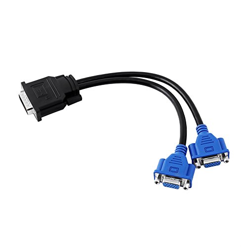 KIMISS Cable Adaptador Divisor DMS-59 Macho a Doble VGA Hembra de 15 Pines, Monitores | Duplicación de Vídeo de Alta Velocidad | Compatible con Tarjetas Gráficas para PC