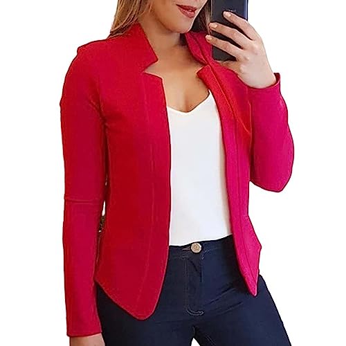 Womens Cropped Jackets Lightweight Long Sleeve Blazers Casual Open Front Cardigan Jackets Slim Work Office Blazers
