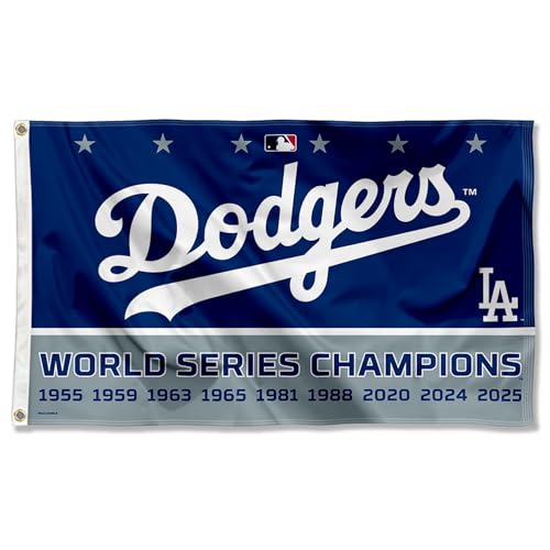 Los Angeles Dodgers 9 Time World Champions Series 3x5 Flag