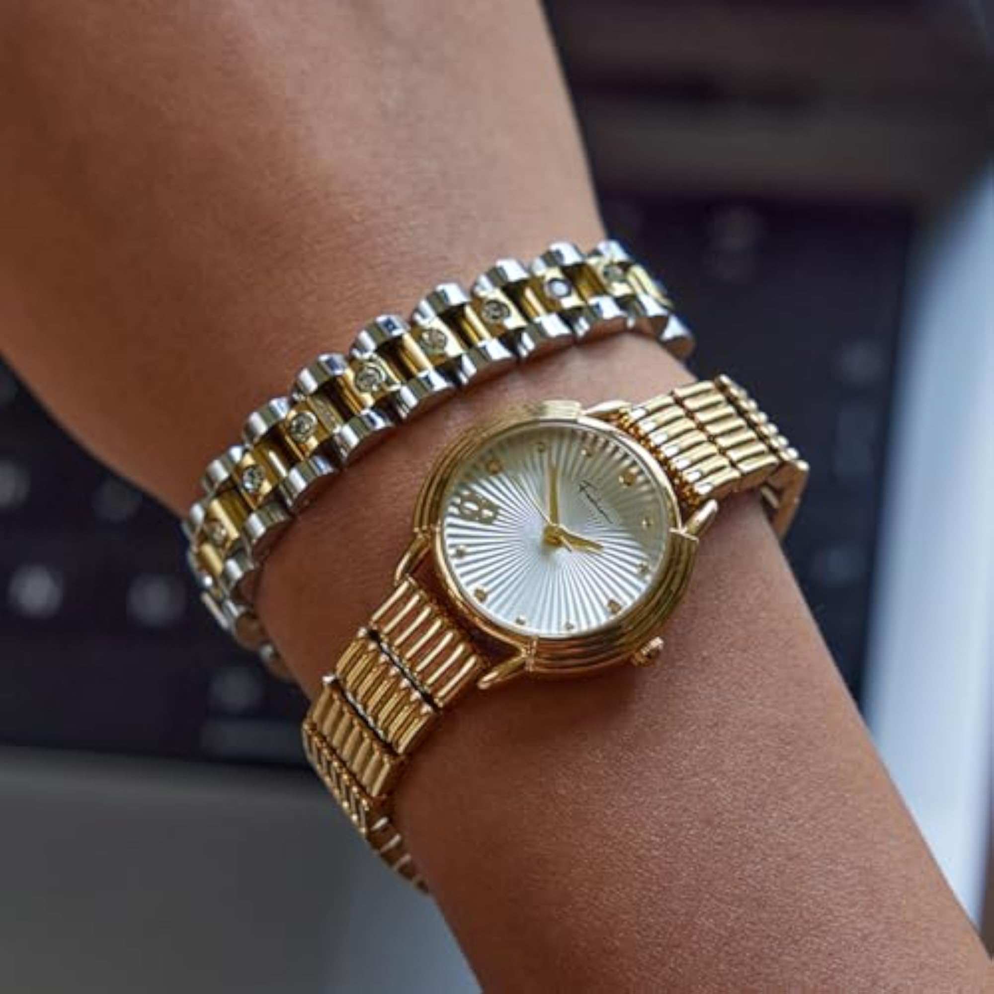 Luxury Multicolor Crystal Link Bracelet for Women