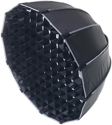 REFLEX CAMERA 45cm Deep Parabolic Softbox Diffuser Kit – Bowens Mount, Portable Studio Lighting Modifier with Grid & Dual Diffusers for Photography & Video, Easy Quick-Release Setup