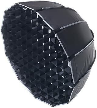 REFLEX CAMERA Deep Parabolic Softbox Diffuser Kit Bowens Mount, Portable Studio Lighting Modifier with Grid & Dual Diffusers for Photography & Video, Easy Quick-Release Setup (35 Parabolic Softbox)