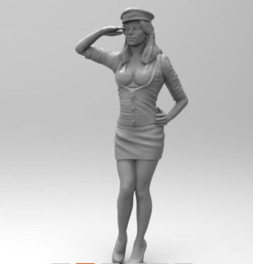 PANGCHENG 1/16 120Mm Pinup Girl We Salute You Soldier Figura De Resina Histórica Modelo Kit En Miniatura Unassambled Sin Pintar