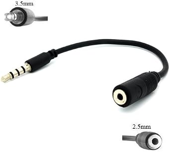 2.5mm Female to 3.5mm Male 3 Rings Stereo Cell Phone Headset Adapter Converter for iPhone 6 6S, Plus, 5S 5C 5, iPad Air, Mini - Samsung Galaxy Note 5 4 3 2, Note Edge, Galaxy S6 S5 S4 S3 S2, S6 Edge
