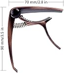 Guitare Capo, Mugig Guitare Capo pour guitare acoustique, guitare électrique, basse, Ukulele, changement rapide, style de déclenchement, à main unique - Alliage de zinc (Retro Bronze)
