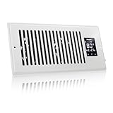 PowerScale 4" x 10" Smart Vent & Quiet Air Booster Register Fan with Humidity Sensor | Register fan with LCD Display | Ceiling register booster fan for Efficient HVAC Air Boosting