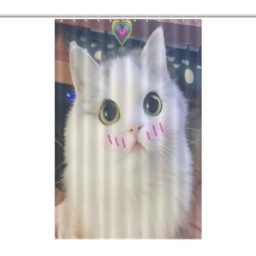 Rideau de douche chat anti éclaboussures en polyester 122x183cm