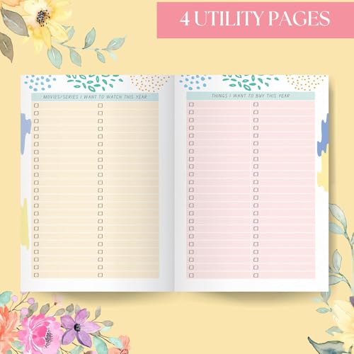 Image of LAURET BLANC 12Months Undated Planner, 12 Monthly Spreads, 52 Weekly Spreads, Habit Tracker, Utility Pages, Paperback (The Secret Of Getting Ahead Is Getting Started)