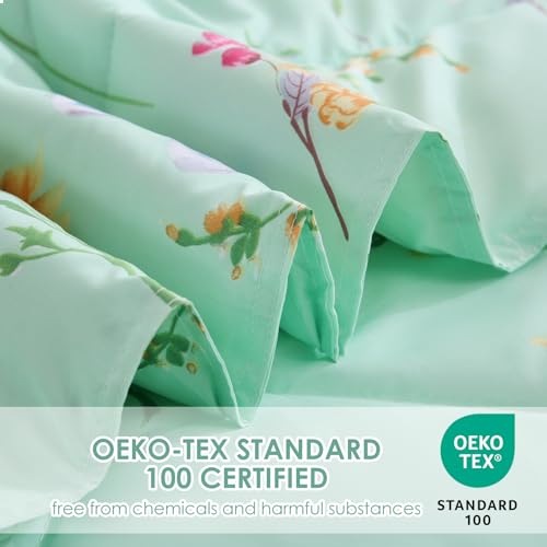 JSD Green Floral King Comforter Set - 3 Piece All Season Bedding