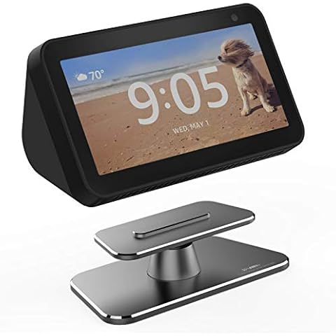 Echo Show 5 Stand, Metal Holder for Echo Show 5 Can 360 Degree Rotatable,Tilt The Viewing Angle of Echo Show 5 Screen Up and Down.(Grey) Cover
