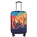 Explore Land Travel Luggage Cover Suitcase Protector Fits 18-32 Inch Luggage (Modern City, L(27-30 inch luggage))