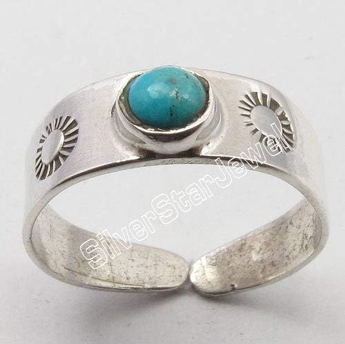 Cabochon Turquoise December Birthstone Toe Ring Solid Silver Best New Year's Day Jewelry Deals