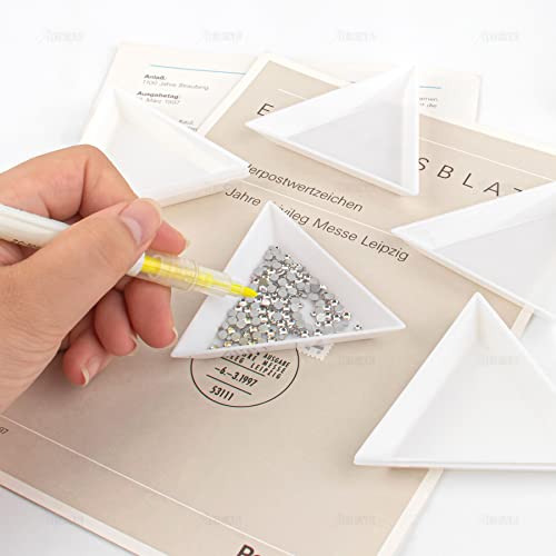 Auear, Bead Sorting Trays Plastic Nail Art Plates For Diy Art Craft Jewelry Project (White, 30 Pack Triangle Tray Shaped) #TOP4