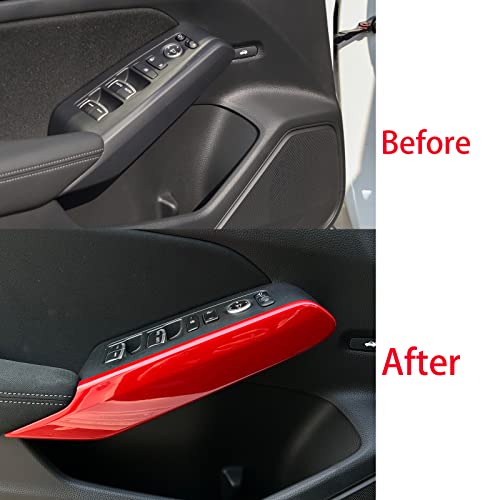 Mootcor 4Pcs For 11Th Gen Civic Armrest Window Control Side Panel Cover Trim Door Lock Switch Trim For Honda 11Th Gen Civic Sedan Hatchback Lx Ex Ex-L Sport Touring 2022-Red #TOP5