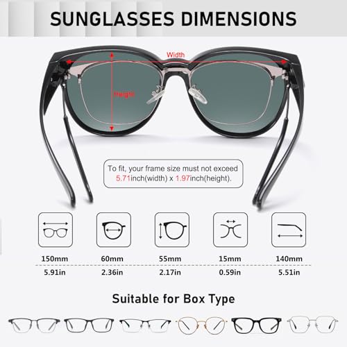 Image of HAOLOTA Fit Over Glasses Sunglasses for Women Polarized