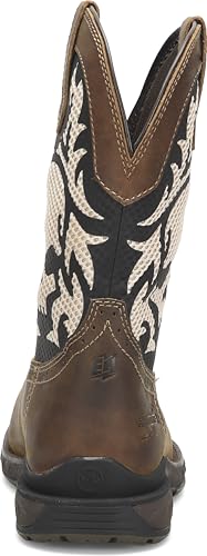 PHANTOM RIDER DOUBLE-H Witness 11" Wide Square Composite Toe Roper Boots for Men with Thomas Brown Leather and Original Design Textile and TPU Shaft4