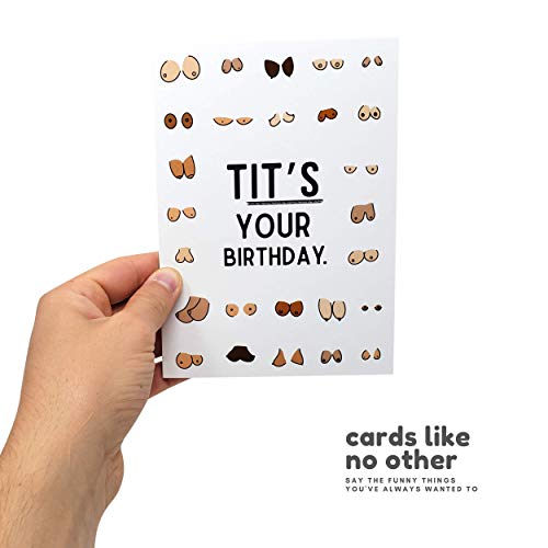 Sleazy Greetings Funny Birthday Card For Women Or Men | Cheeky Boob Card For Him Her | Dirty Adult Friend Bday Card With Envelope | Tit's Your Birthday #TOP4