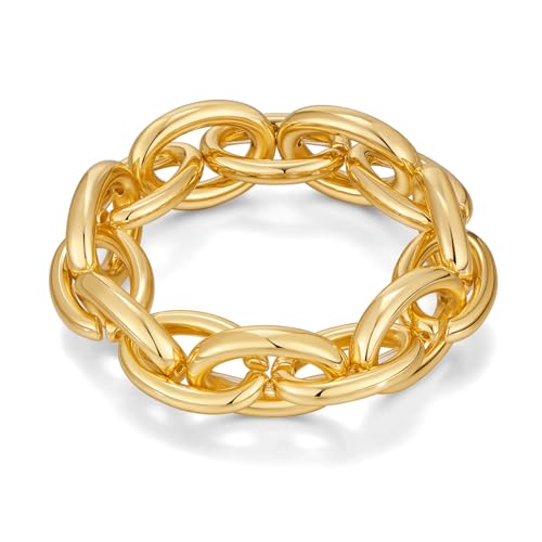 Bracelet en forme de cœur pour femme tendance et épais doré