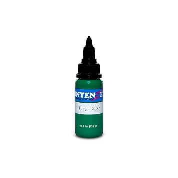 حبر الوشم Intenze Tattoo Ink، Dragon Green Light Color 1 oz Bottle