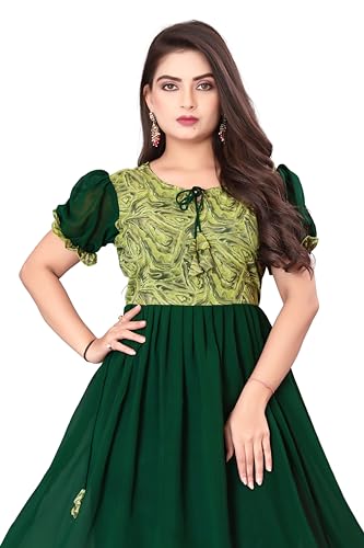 Image of eightone Floral Printed Cotton Frock for Women | Fit and Flare Midi One Piece Dress | Casual Western Dress for Women