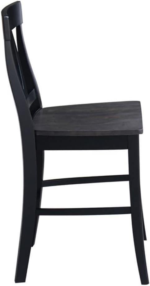 International Concepts Cosmo Solid Wood Counter Height Stool in Coal