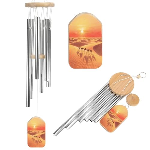 Desert Sunrise Wind Chimes with 6 Aluminum Tubes,Large Wind Chimes,Soothing Melodic Tones, Outdoor Wind Chimes for Balcony, Garden, Patio Decoration