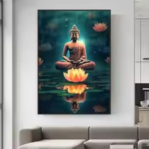 Réduire le stress quotidien grâce à la toile Bouddha zen et méditation 30x45cm - 2