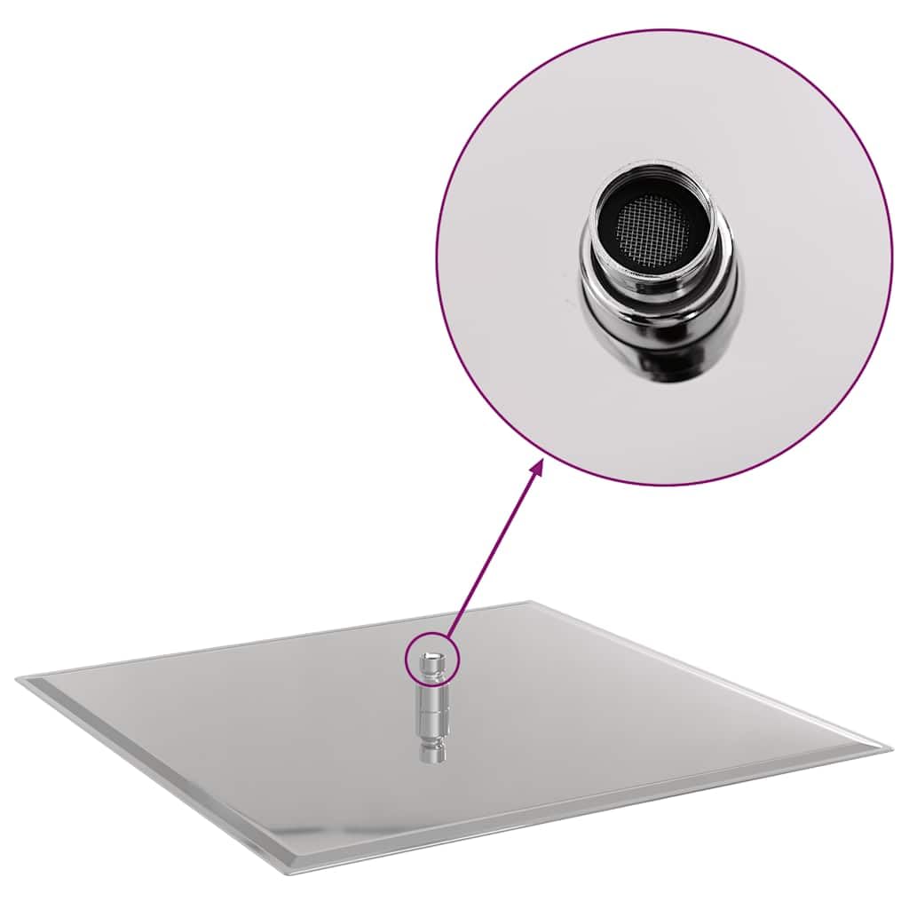 vidaXL Cabezal de Ducha Cuadrado Efecto Lluvia Acero INOX 304 50x50 cm, Cabezal de Ducha Tipo Lluvia, Cabezal de baño, Pieza de Ducha