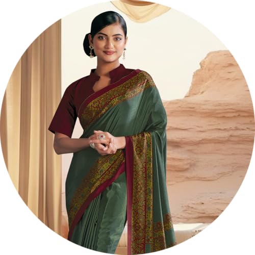 Image of Jaanvi fashion Women's Crepe Silk Saree with Unstitched Blouse Piece | Soft Lightweight Traditional Ethnic Wear Saree for Party, Wedding, Festival